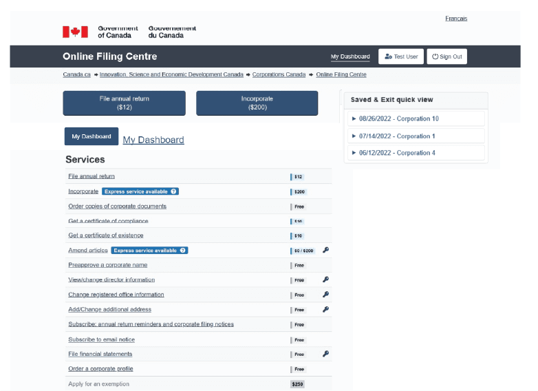 Early quick view concept showing saved work on the homepage.